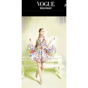 Aliice + Olivia Runaway Vogue Resort dress Silk XS? floral racer back short